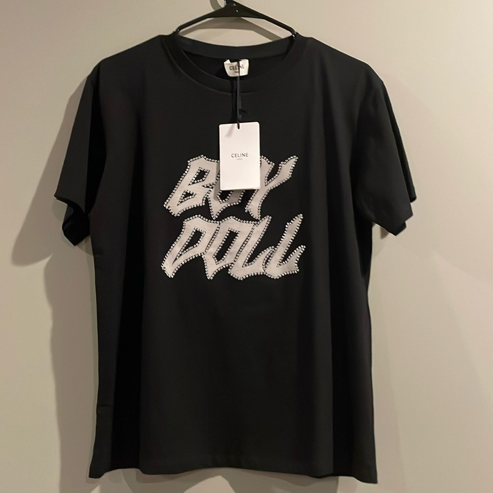 CELINE HOMME FW22/23 BOY DOLL TEE IN SCHWARTZ CRYSTAL ORGANIC COTTON